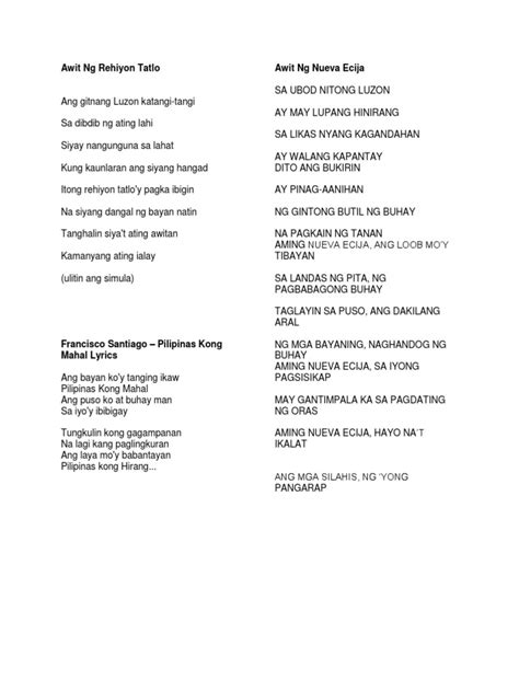 AWIT NG REHIYON 3 WITH LYRICS .
